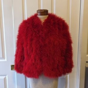 Marabou ostrich feather red coat